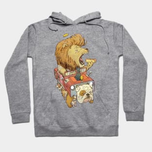 Lion in a Dog Car Hoodie